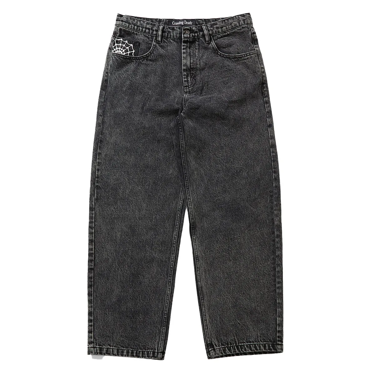 Crawling Death  - Web Denim Jeans Acid Black