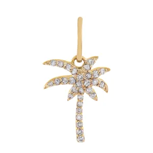 Diamond Palm Tree Charm 14K