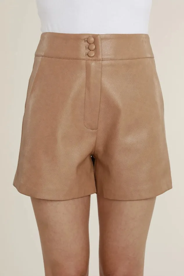 Dolce Cabo Vegan Leather Short, Black/Copper