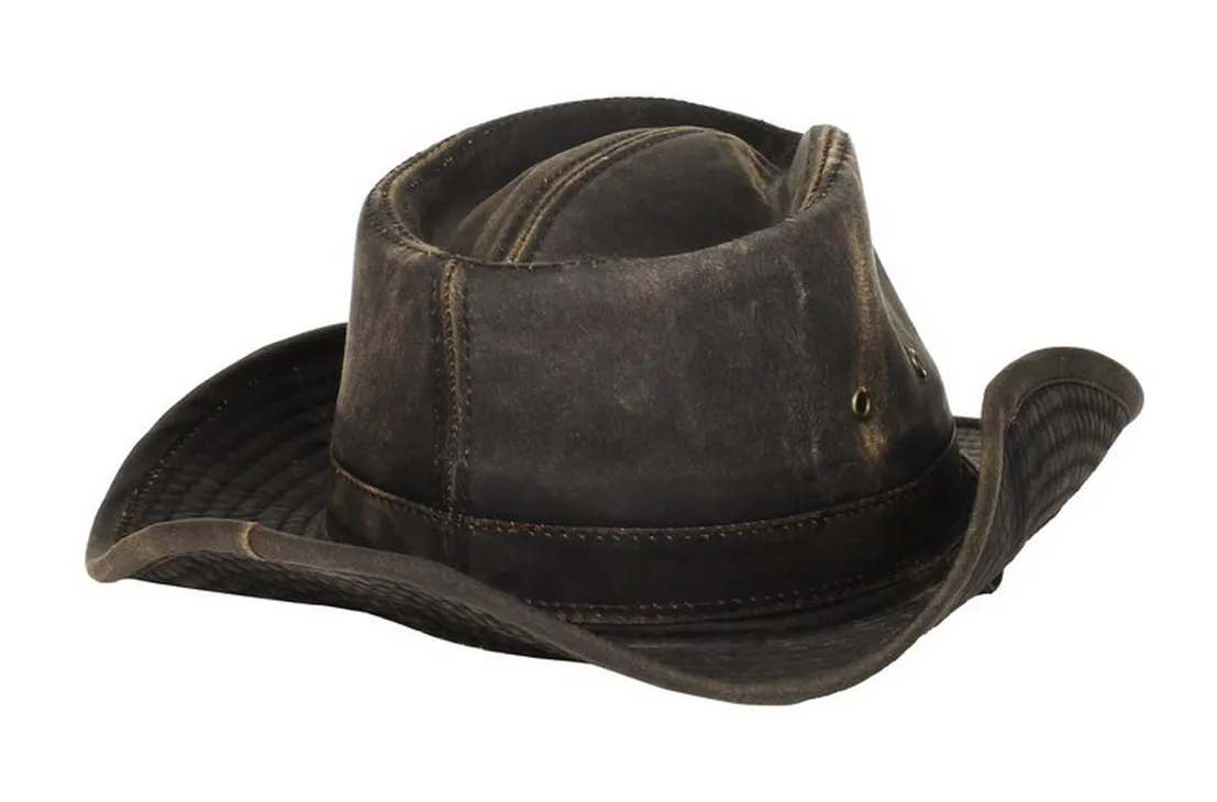 Dorfman-Pacific Weathered Cotton Outback Hat With Chin Cord