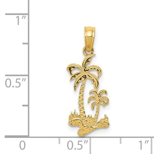 Double Palm Trees Pendant (14K)