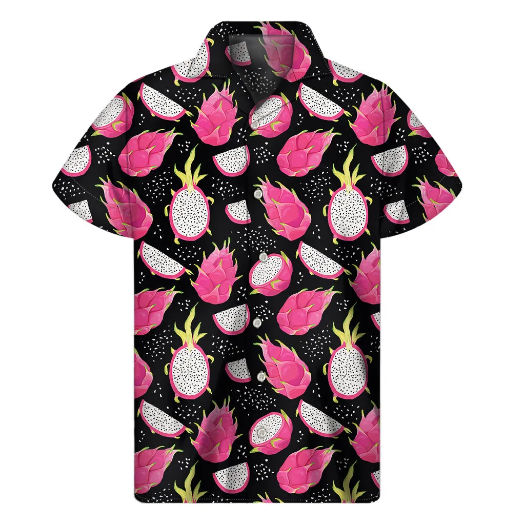Dragon Fruit Delight: Men's Hawaiian Short Sleeve Shirt