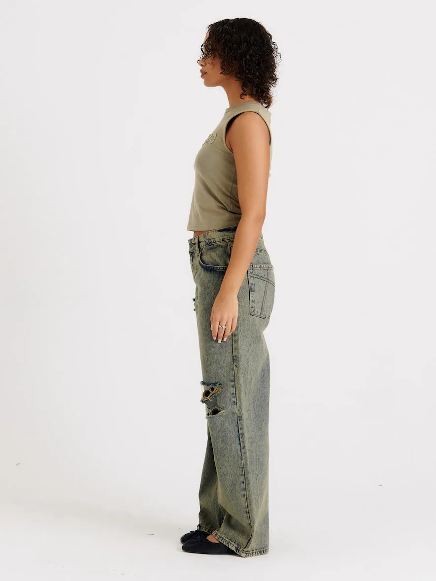 Drifter Distressed Skate Jean