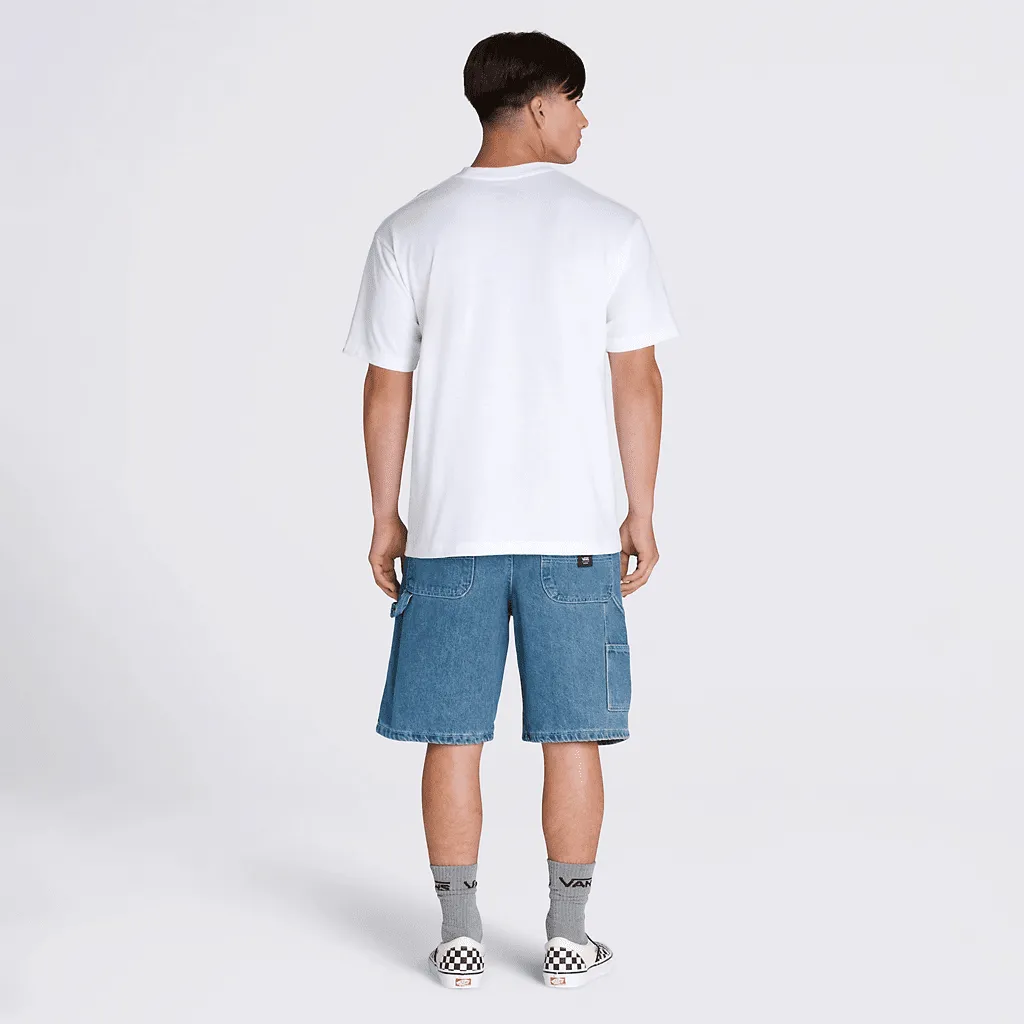 Drill chore loose carpenter denim shorts - Stone wash