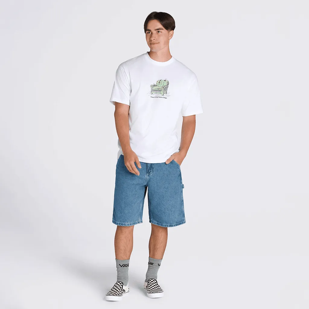 Drill chore loose carpenter denim shorts - Stone wash