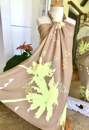 ECO BAMBOO PAREO - PALM TREE Mocha- FULL SIZE