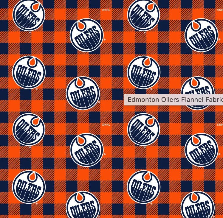 EDMONTON OILERS-Flannel Check-100% Cotton-1192OIL