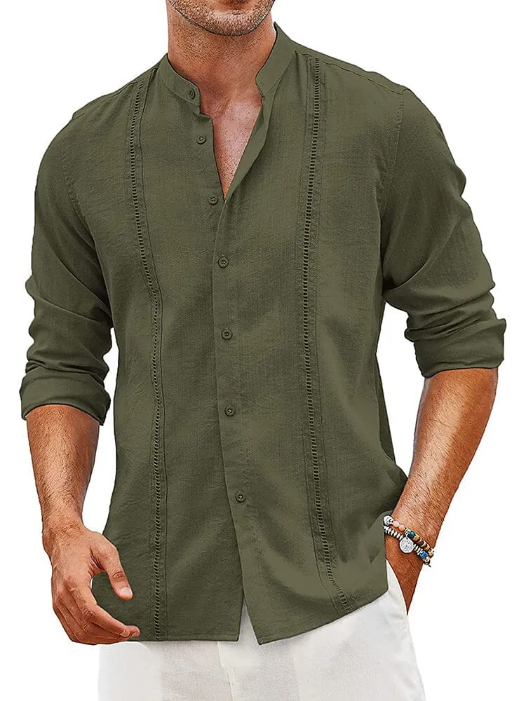 Embroidered Guayabera Linen Shirt (Live Only)