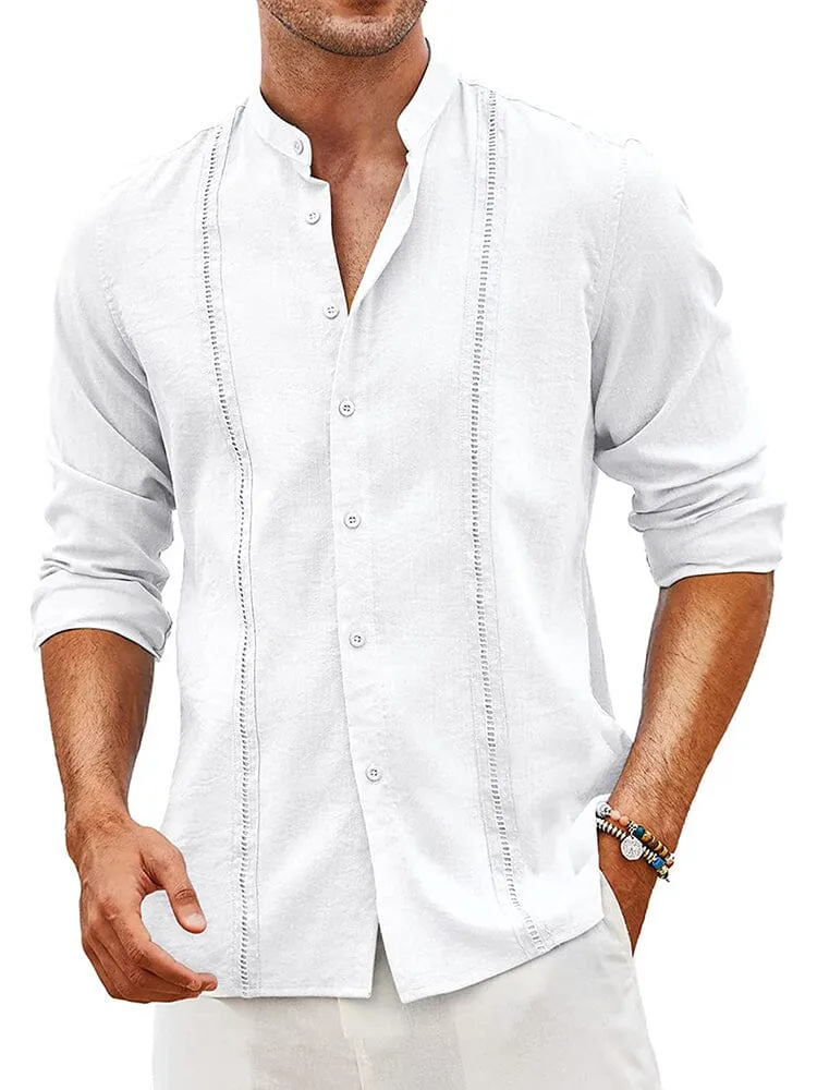 Embroidered Guayabera Linen Shirt (Live Only)