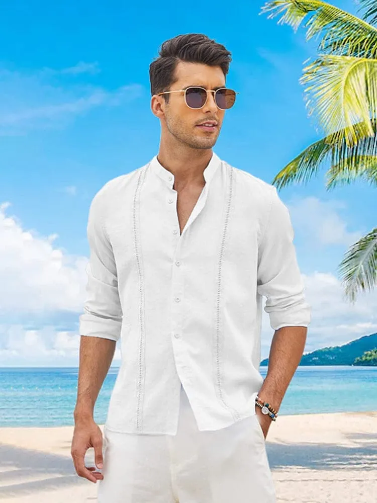 Embroidered Guayabera Linen Shirt (Live Only)