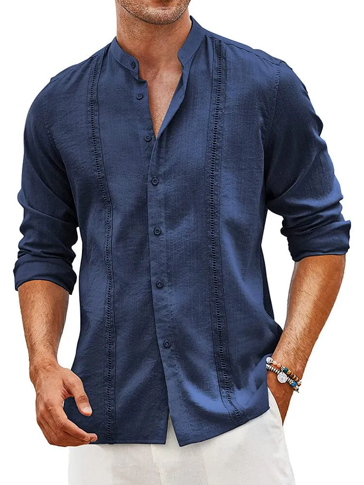 Embroidered Guayabera Linen Shirt (Live Only)
