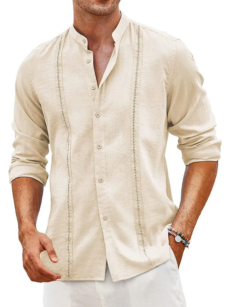 Embroidered Guayabera Linen Shirt (Live Only)