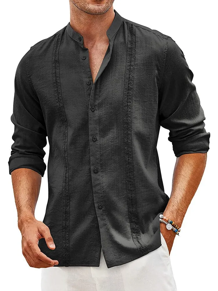 Embroidered Guayabera Linen Shirt (Live Only)