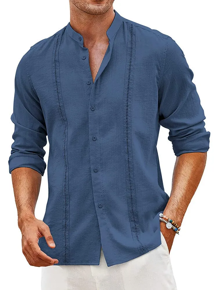 Embroidered Guayabera Linen Shirt (Live Only)