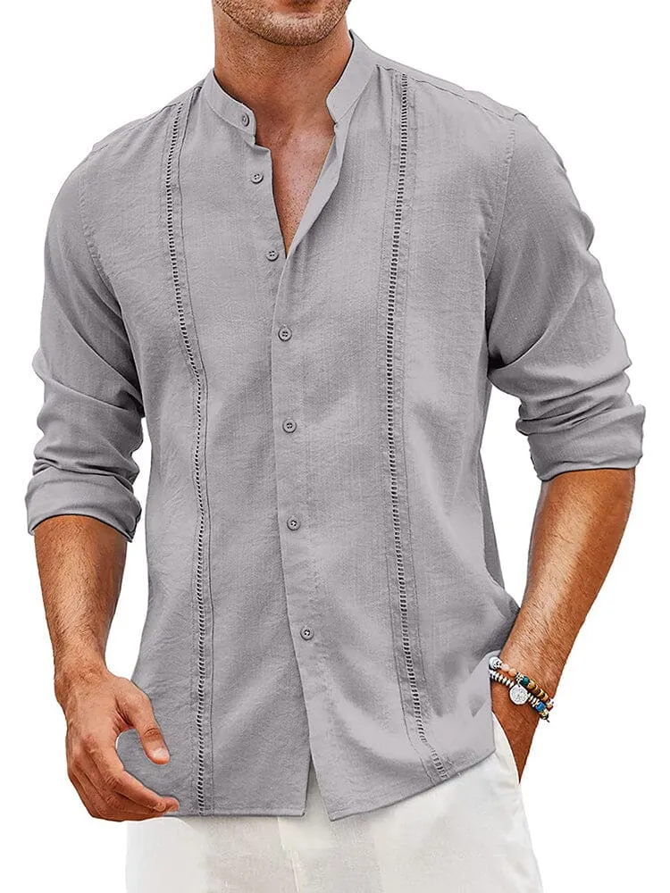 Embroidered Guayabera Linen Shirt (Live Only)
