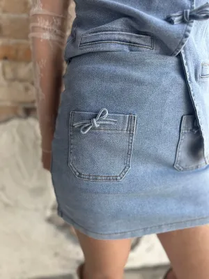 Follow My Lead Skort: Denim