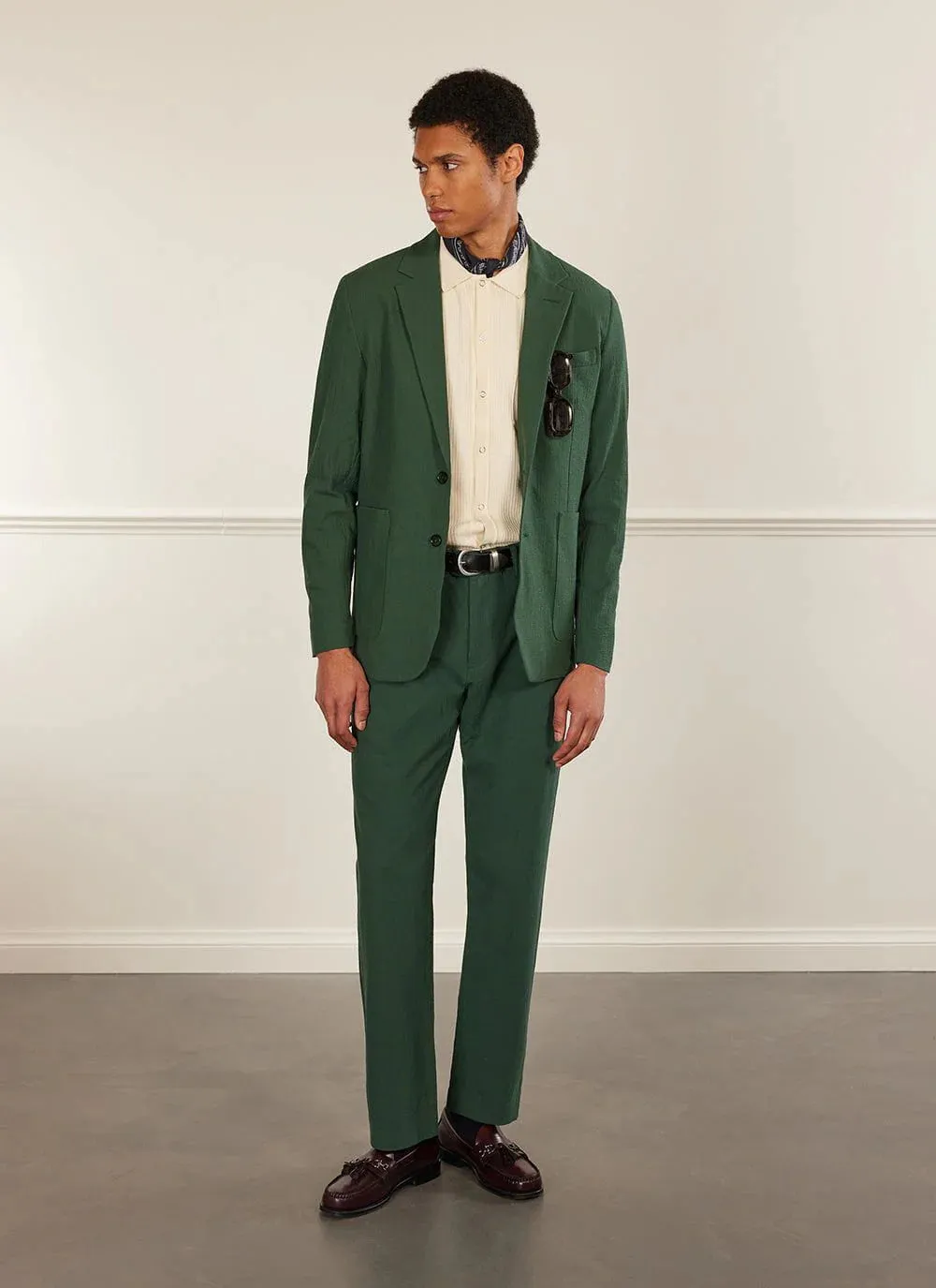 Forest Tailored Seersucker Blazer