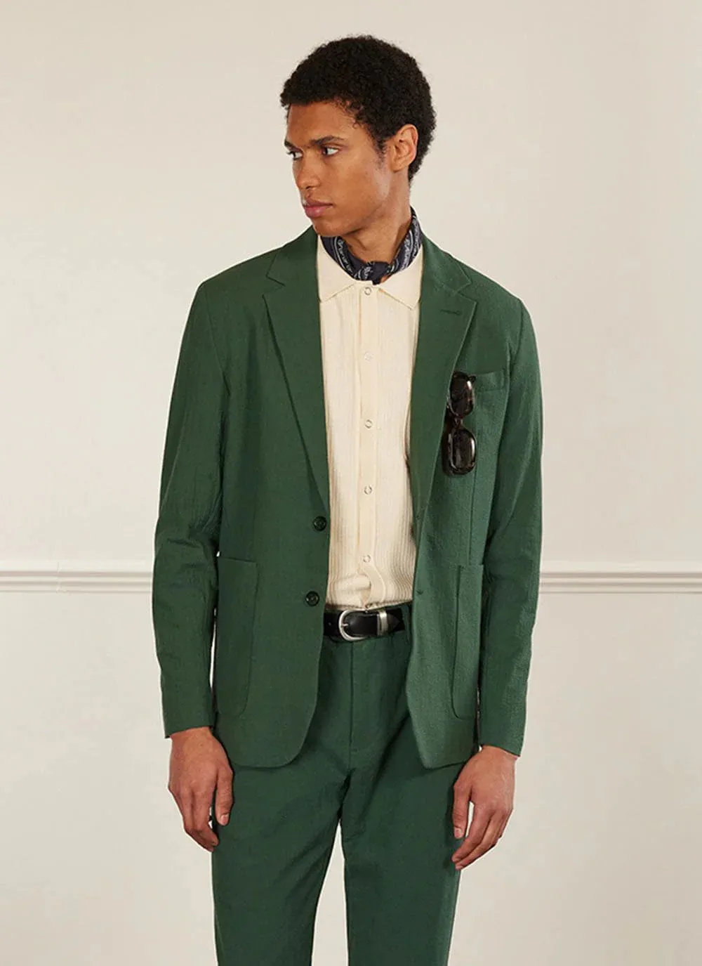 Forest Tailored Seersucker Blazer