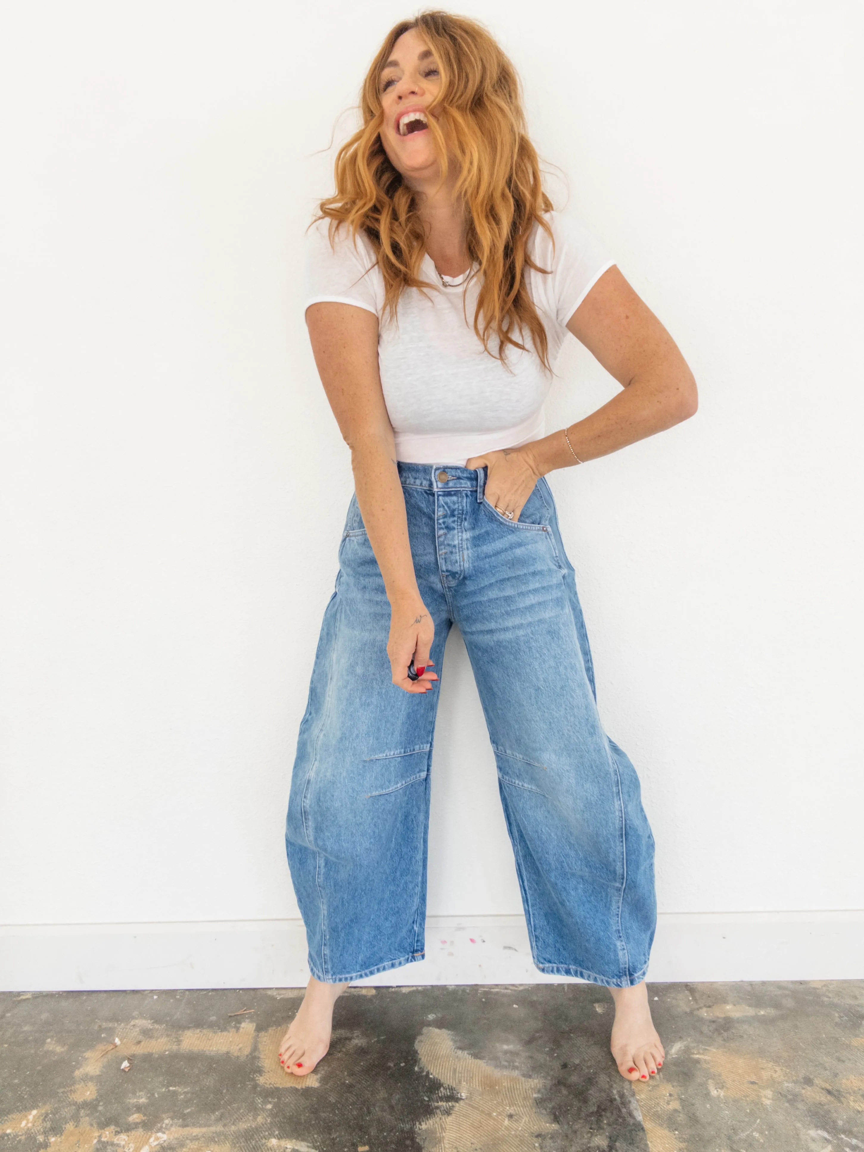 Free People Good Luck Mid Rise Barrel
