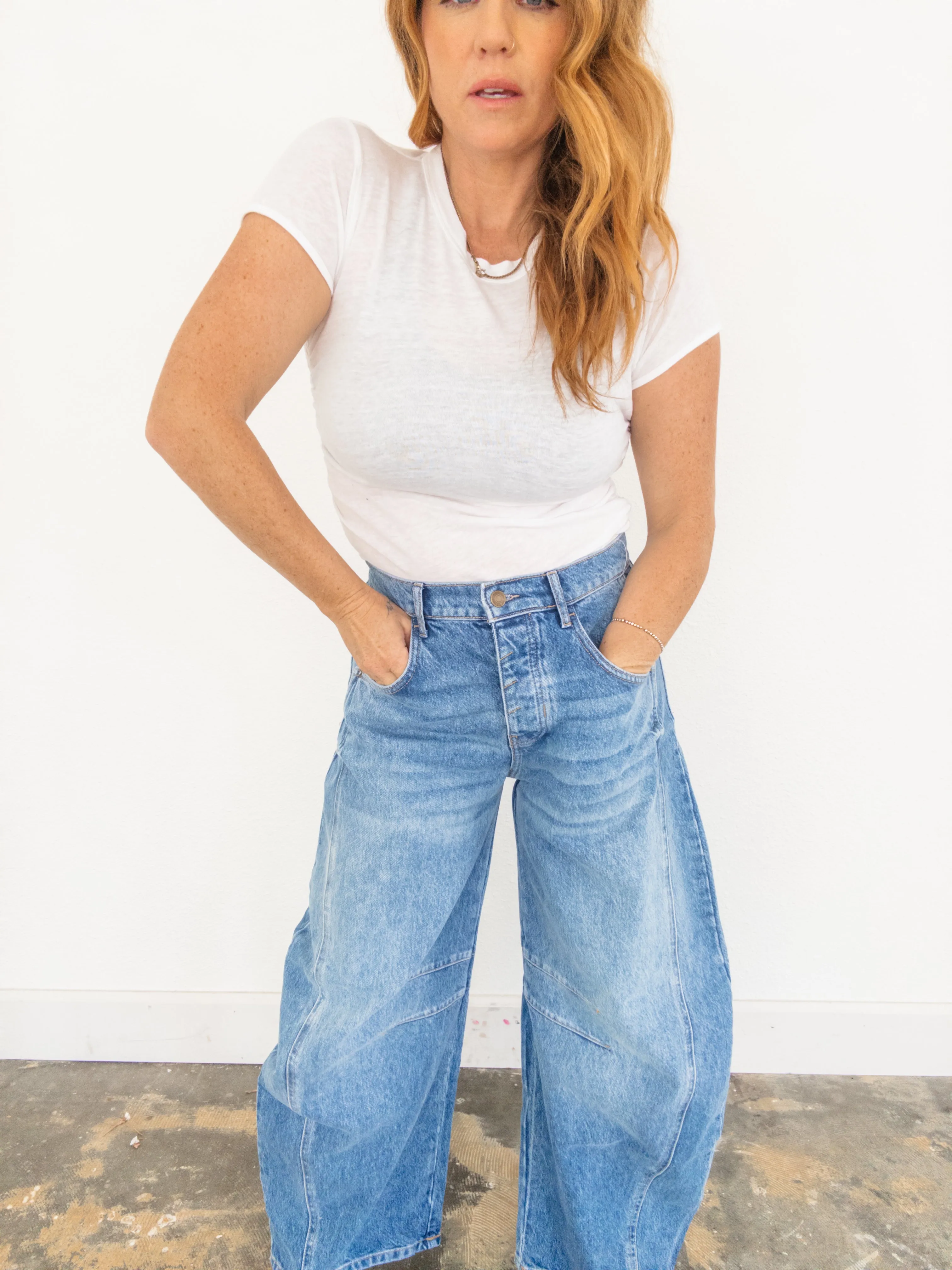 Free People Good Luck Mid Rise Barrel