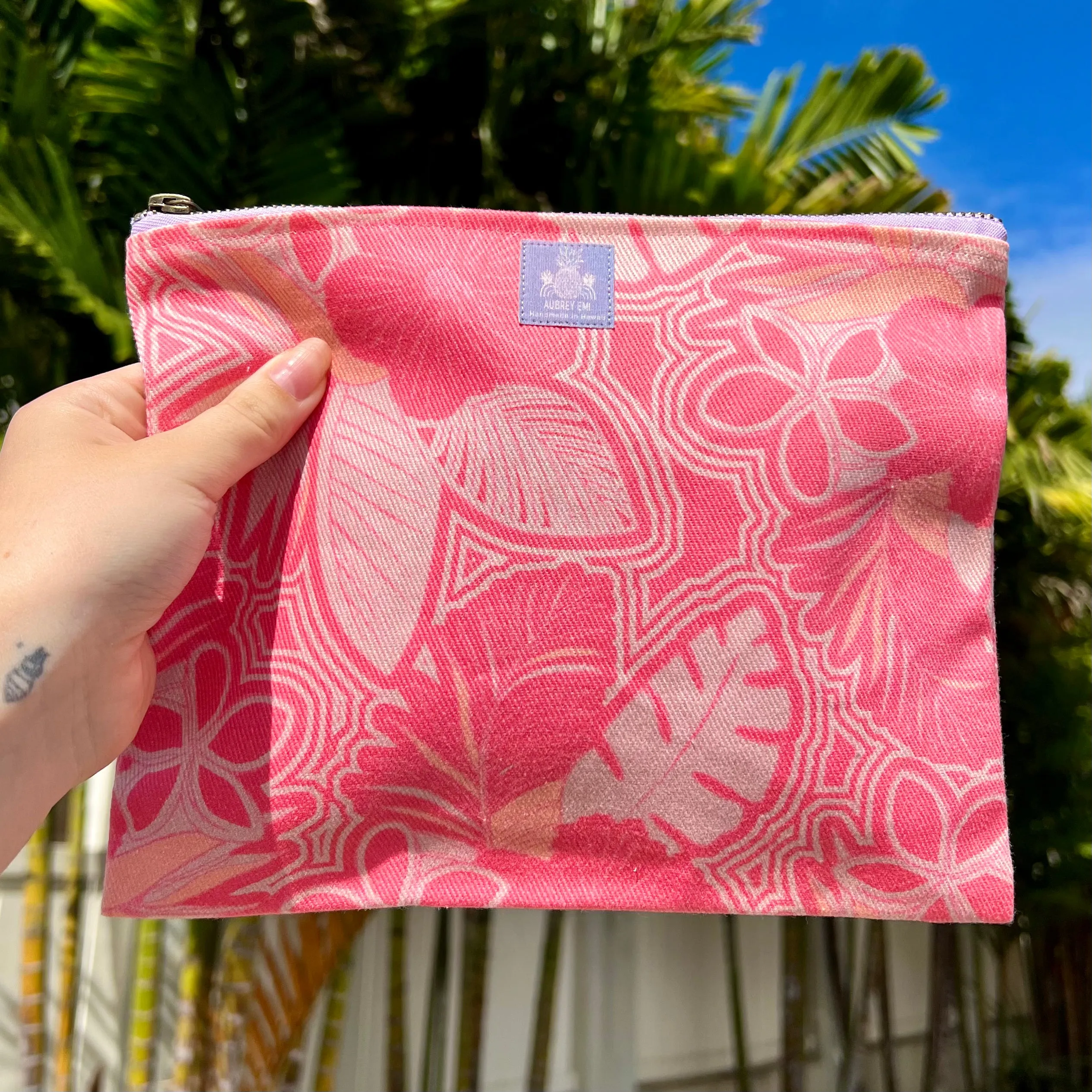 Geometric Blooms Medium Pouch