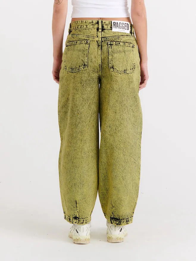 Goliath Jean Green Acid Wash