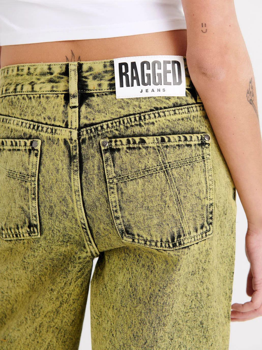 Goliath Jean Green Acid Wash