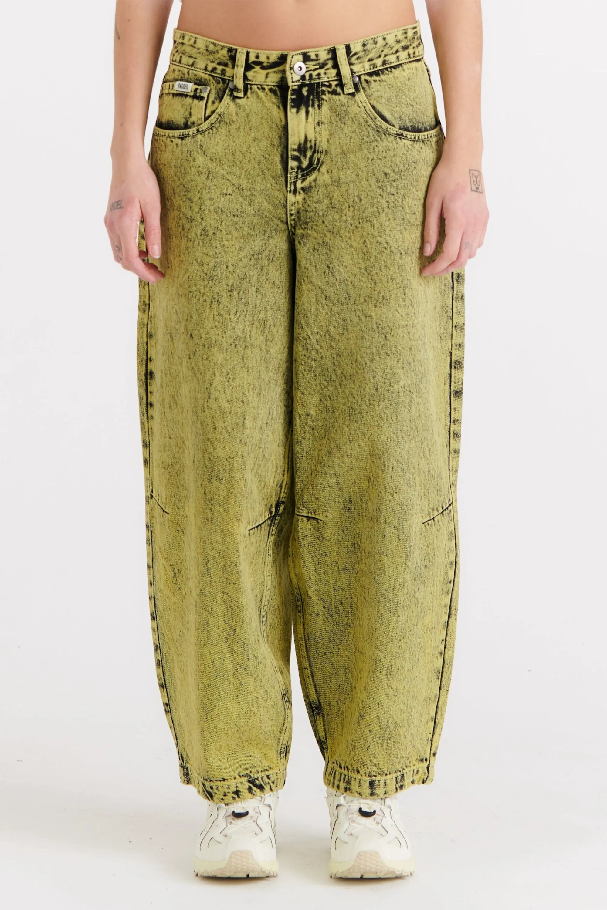 Goliath Jean Green Acid Wash