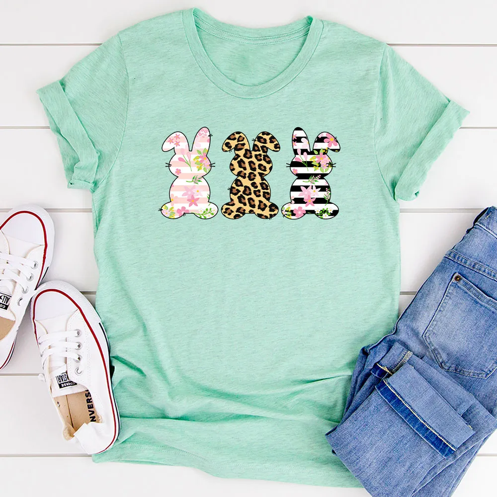 Graphic T-Shirts Floral Easter Bunnies T-Shirt