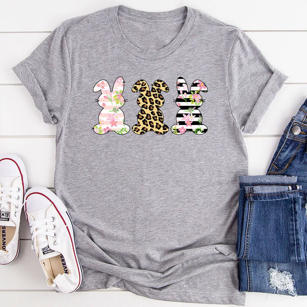 Graphic T-Shirts Floral Easter Bunnies T-Shirt
