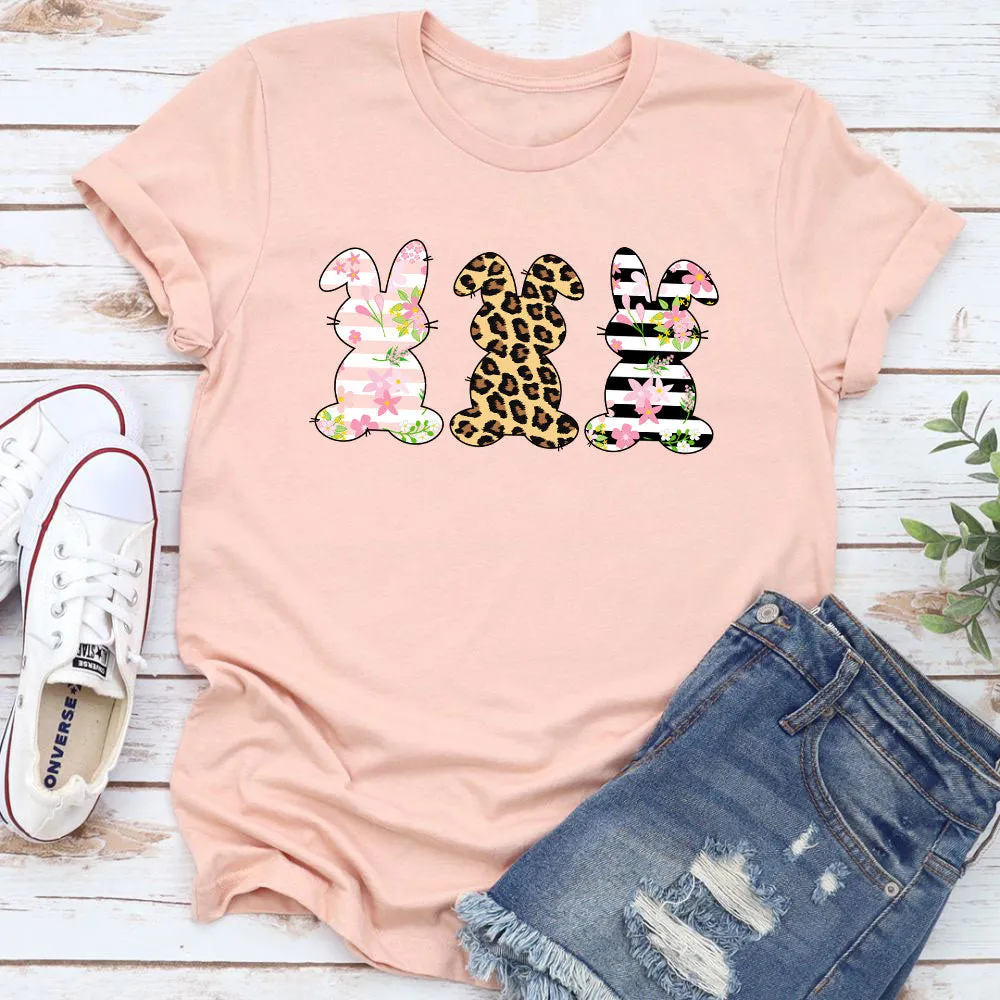 Graphic T-Shirts Floral Easter Bunnies T-Shirt
