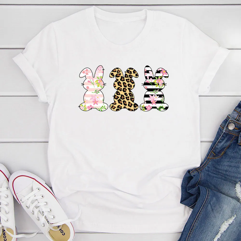 Graphic T-Shirts Floral Easter Bunnies T-Shirt