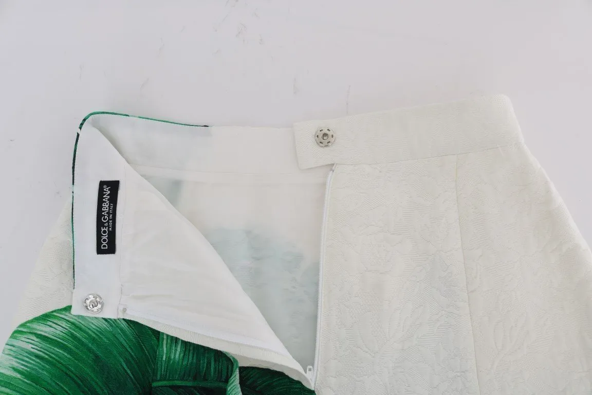 Green Banana Leaf Brocade Cotton Silk Skirt