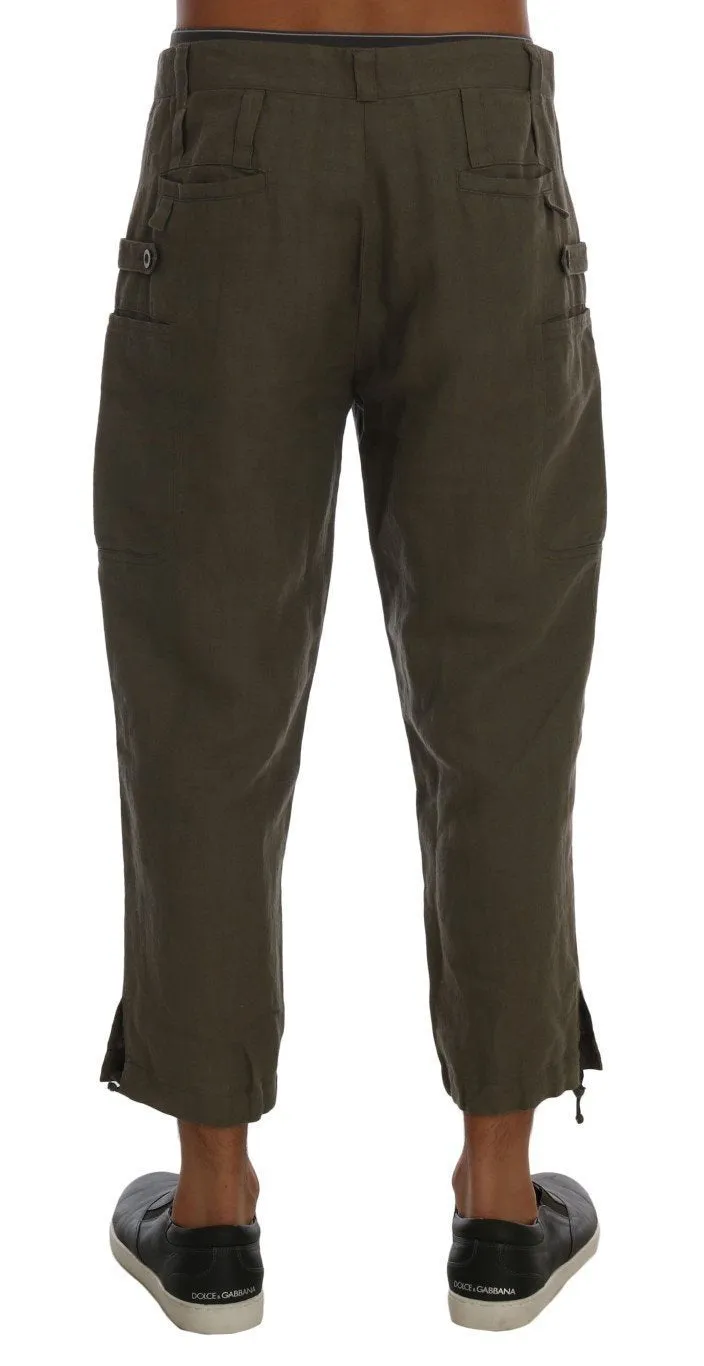 Green Cotton Linen Pants