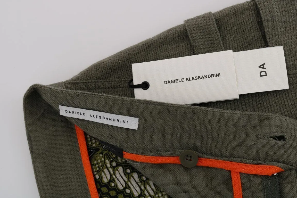 Green Cotton Linen Pants