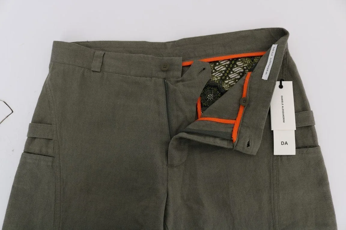 Green Cotton Linen Pants