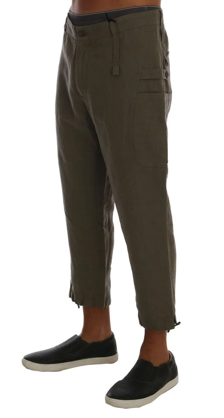 Green Cotton Linen Pants