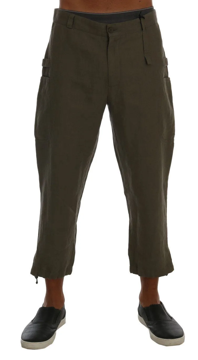 Green Cotton Linen Pants