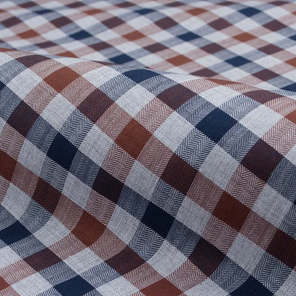 Grey, Navy and Brown Melange Flannel