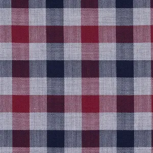 Grey, Navy and Red Melange Flannel