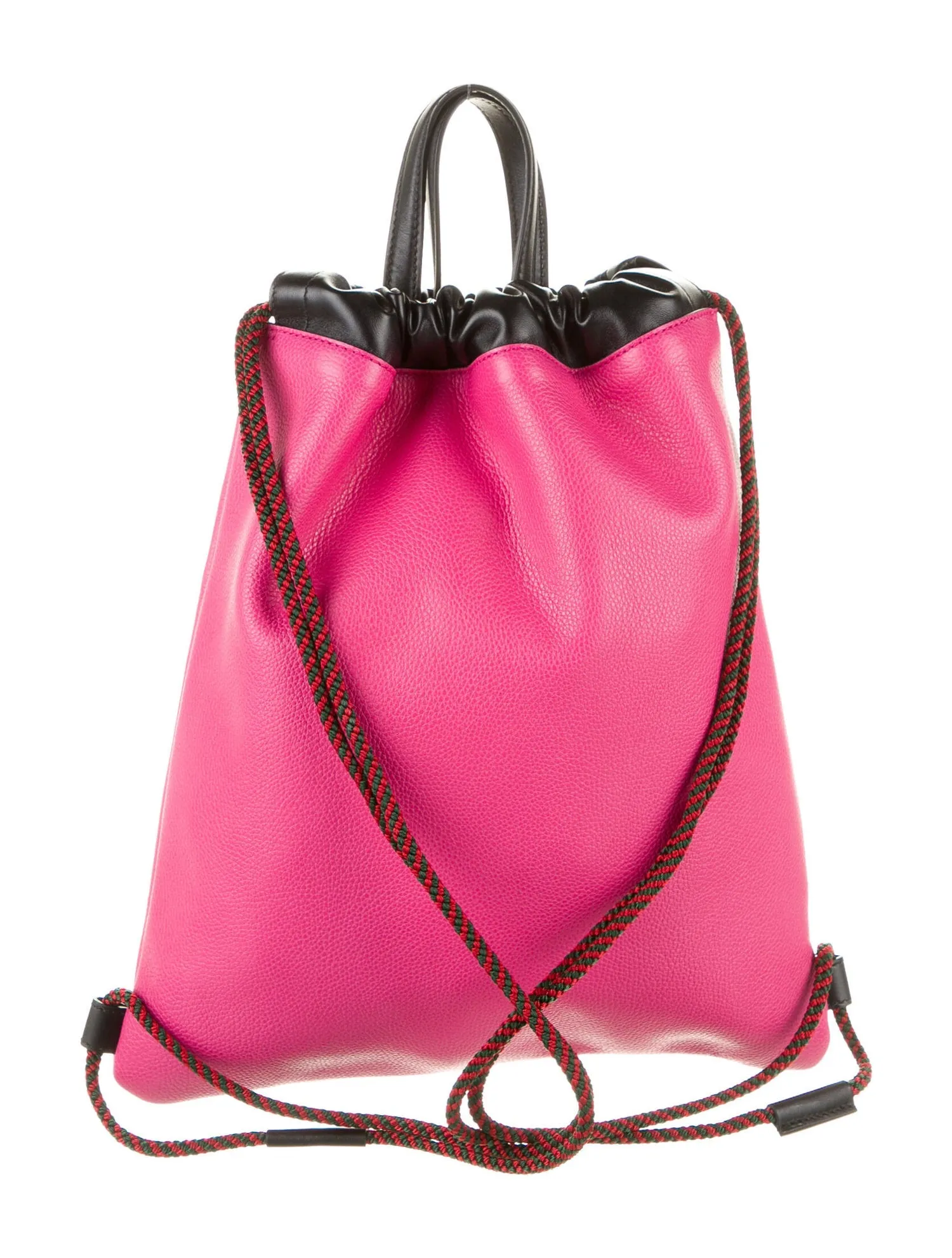 Gucci 2018 Leather Drawstring Backpack in Pink with Pouch