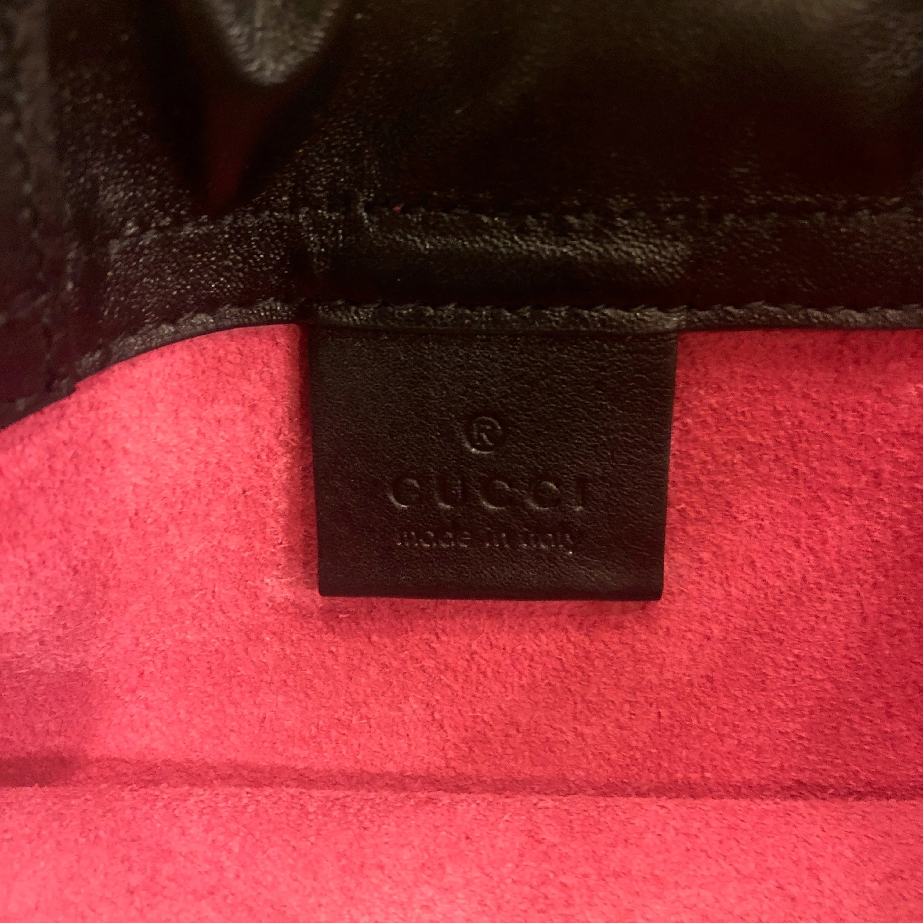 Gucci 2018 Leather Drawstring Backpack in Pink with Pouch