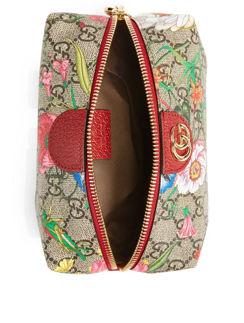 Gucci GG Flora Ophidia Cosmetic Bag in Beige