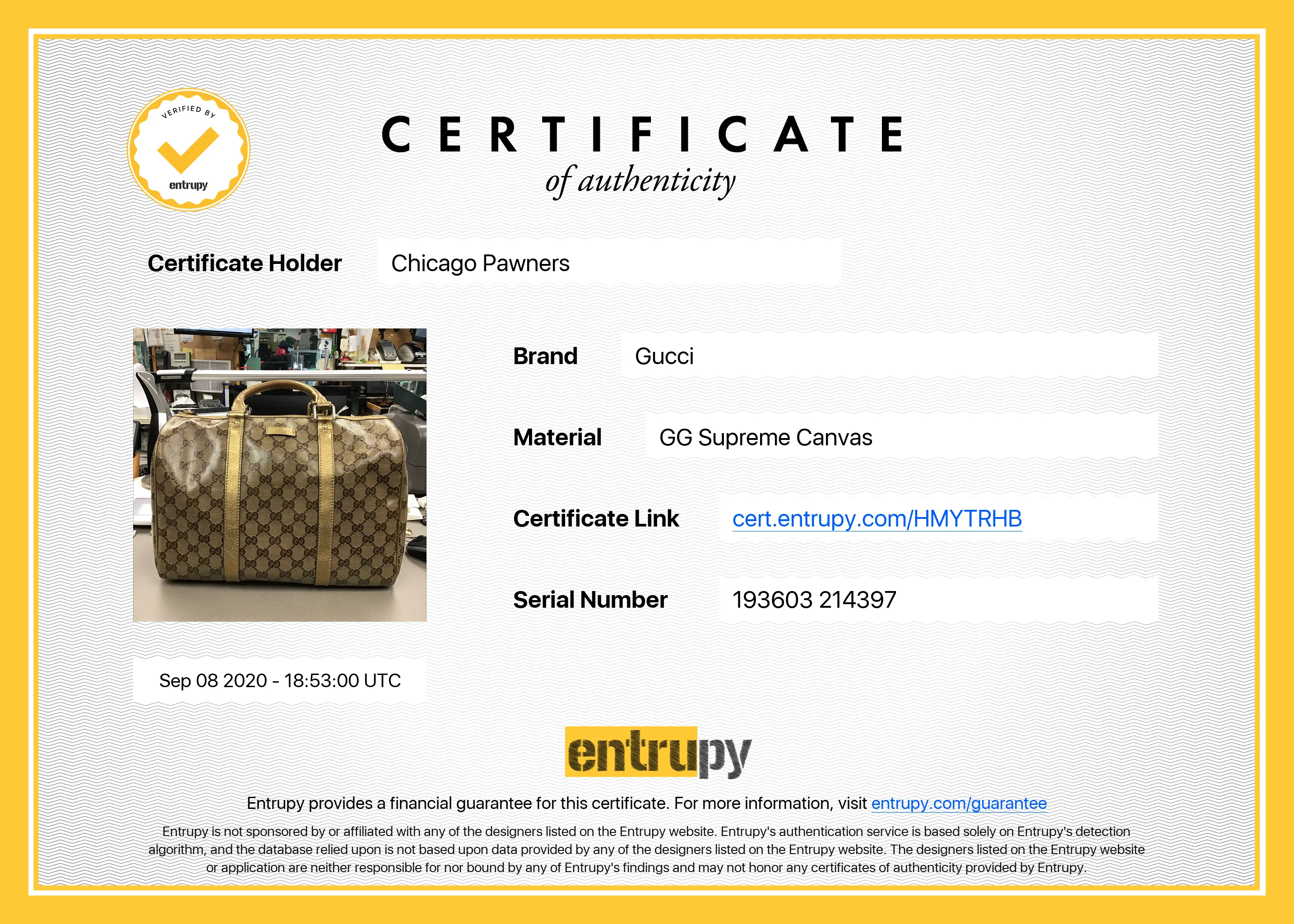 Gucci Joy GG Supreme Crystal Gold Boston Bag