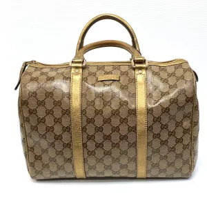 Gucci Joy GG Supreme Crystal Gold Boston Bag