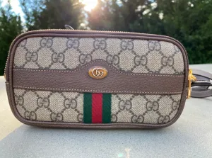Gucci Ophidia Interlocking GG Canvas with Webbing Shoulder Bag