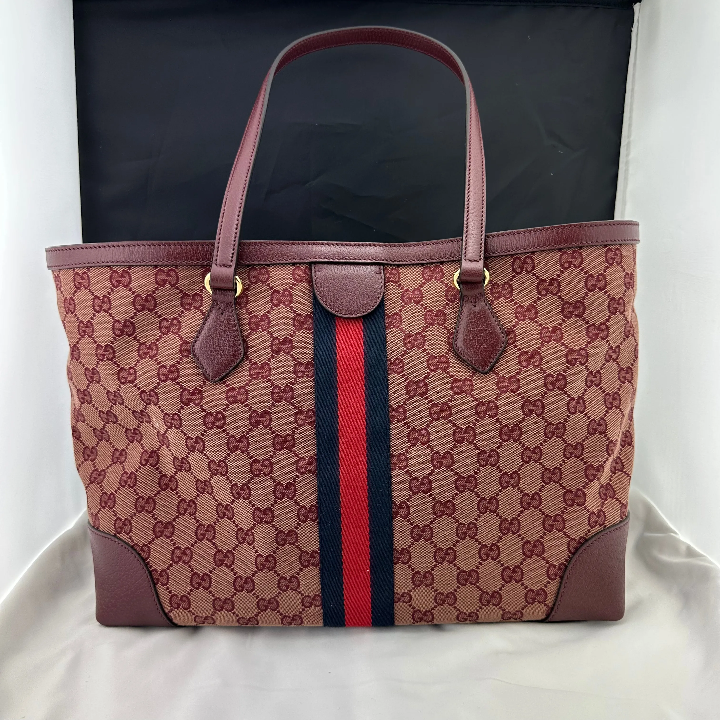Gucci Ophidia Medium Tote Bag in Burgundy