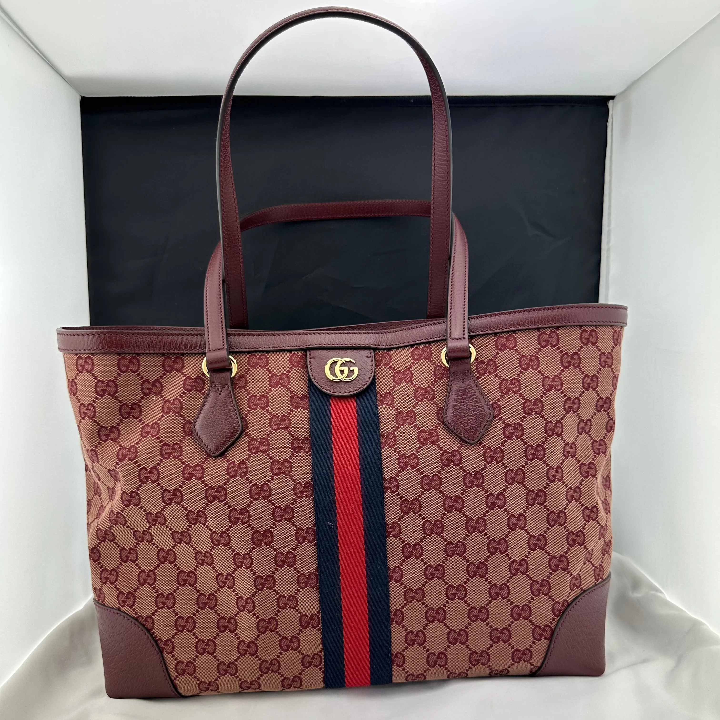 Gucci Ophidia Medium Tote Bag in Burgundy