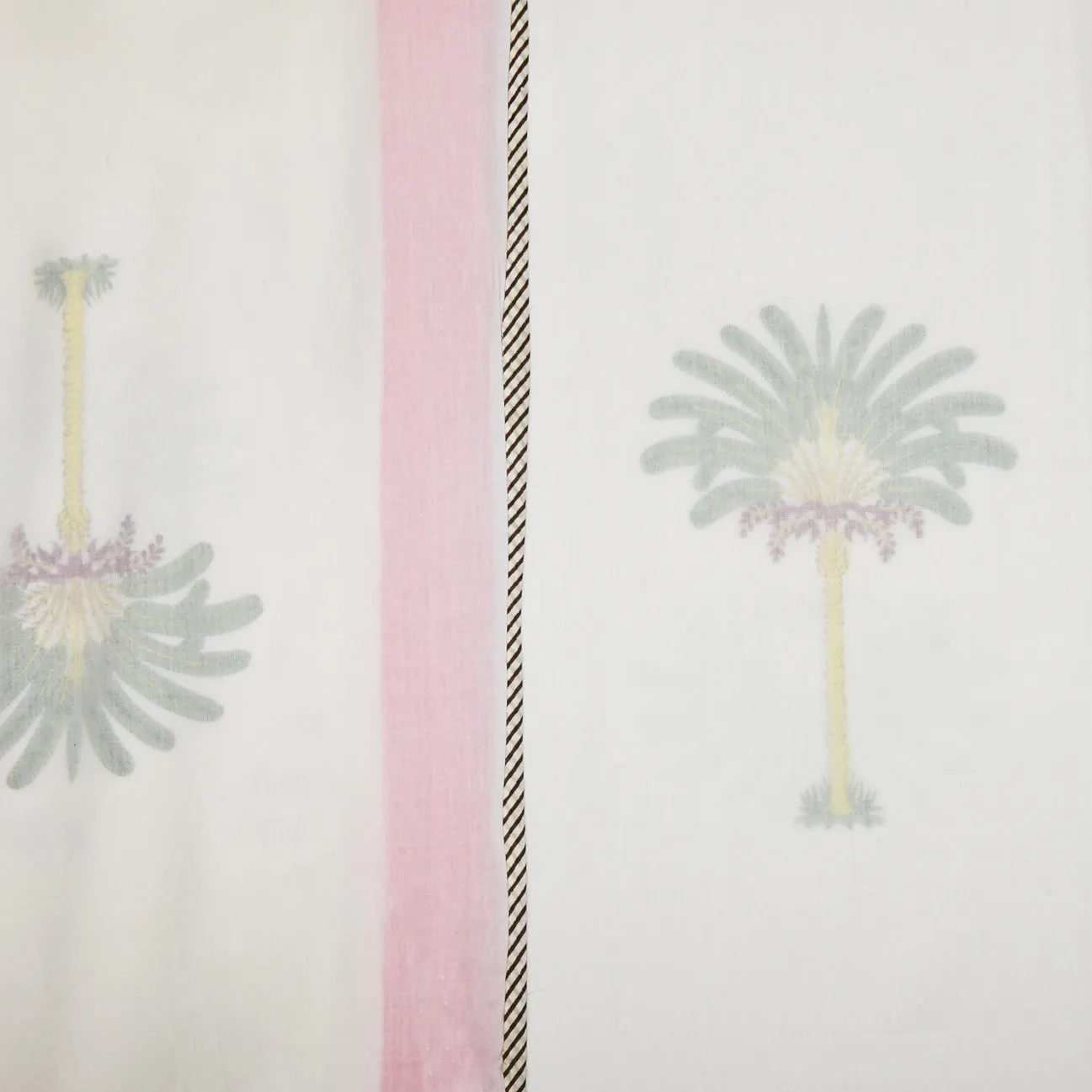 Hand Block Printed Palm Tree Top Sheet / Bed Cover