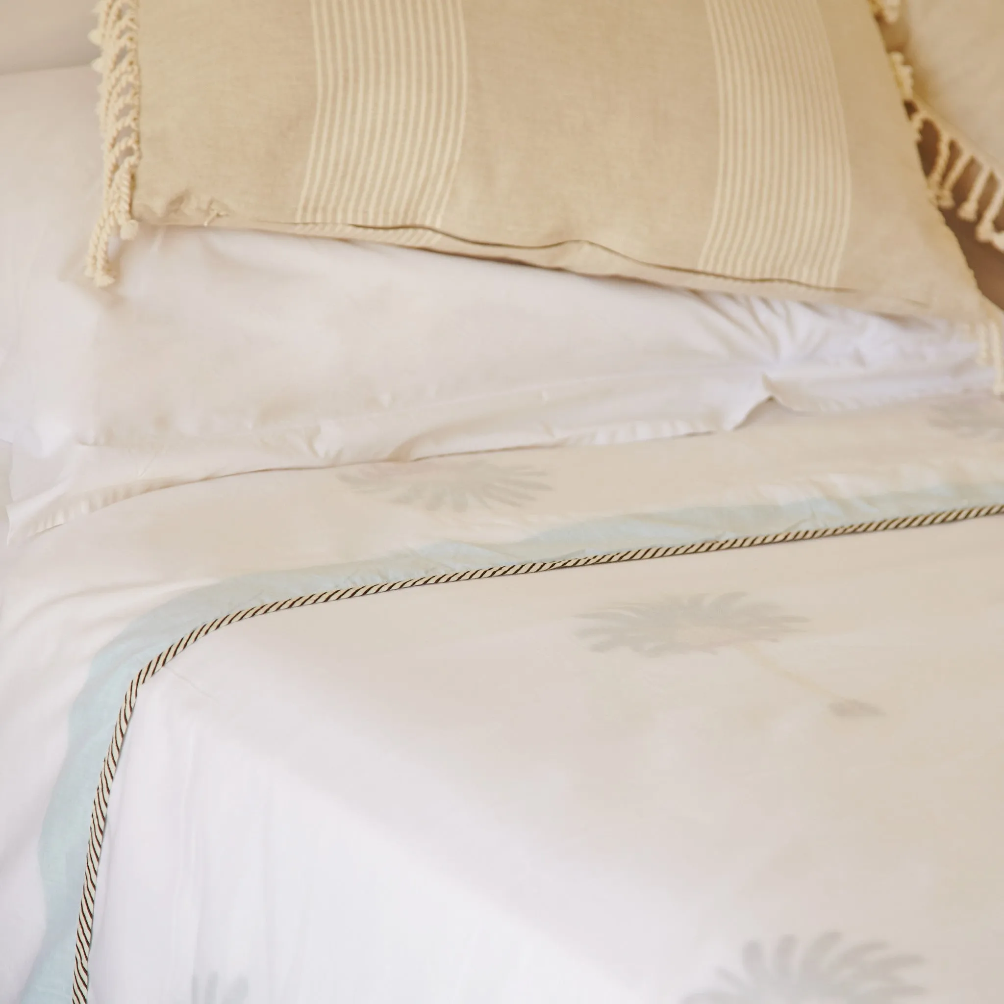 Hand Block Printed Palm Tree Top Sheet / Bed Cover